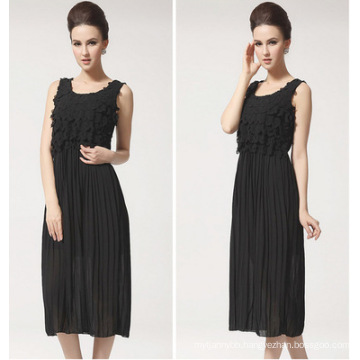 Wholesale Summer Long Dress High Quality Chiffon Women Black Dress